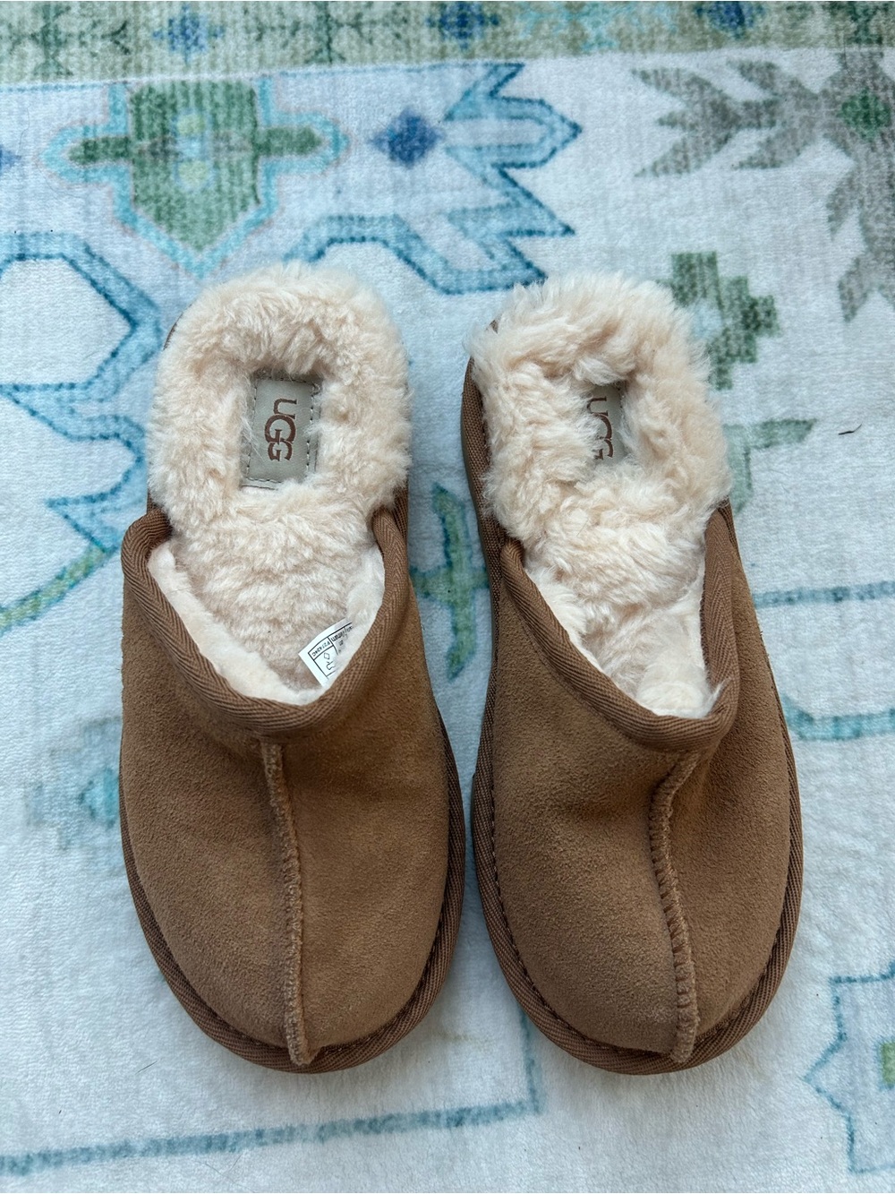 UGG Kids Chestnut Brown Plush-Lined Slip-On Slippers